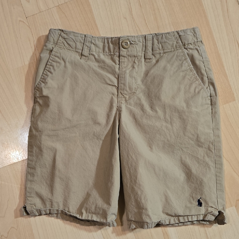 Polo Ralph Lauren Kids Khaki Chino Shorts Polo Logo Adjustable Waist Size 7